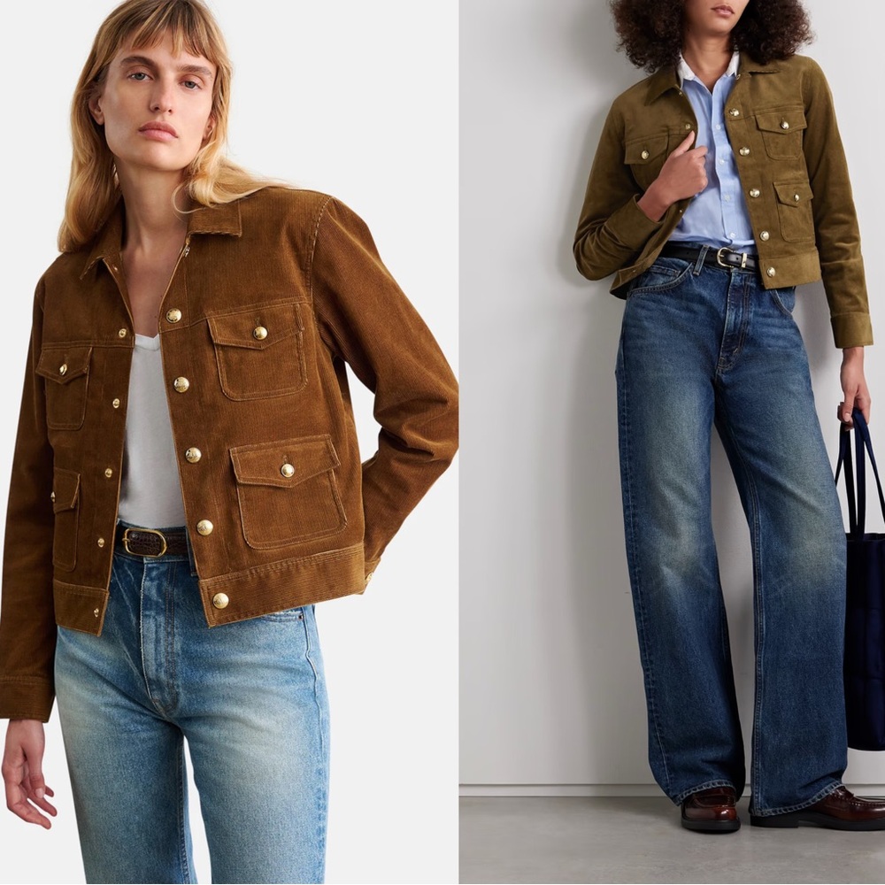 NWT Nili Lotan Lizeth Cotton-Blend Corduroy Jacket XS in Camel - Picture 2 of 5